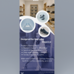 ANESI footwear roll-up banner display